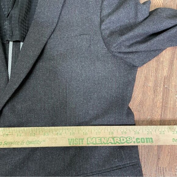 John Varvatos Wool Gray Red Striped Peak‎ Lapel Dual Vent Blazer Jacket 42R - Picture 6 of 12